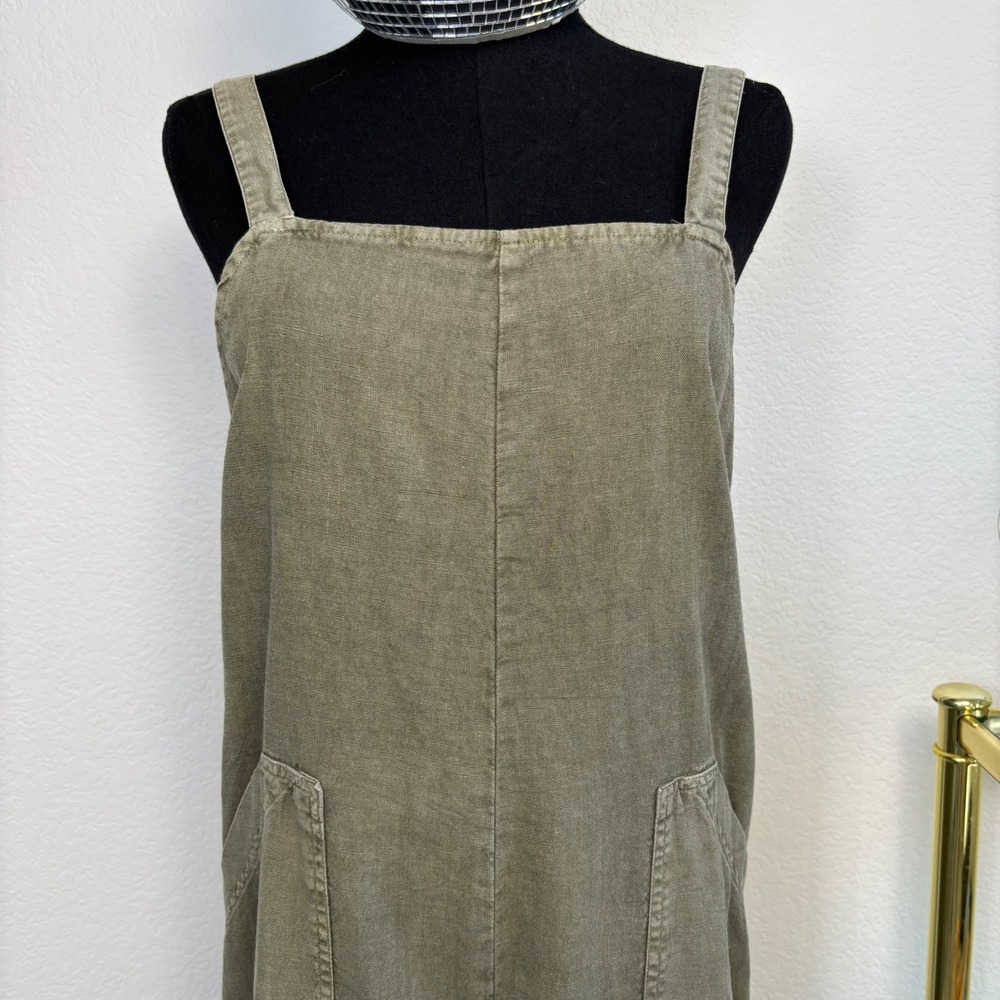 Universal Thread Linen Blend Wide Leg Cropped Jumpsuit XS Olive Green Utility - Picture 12 of 16